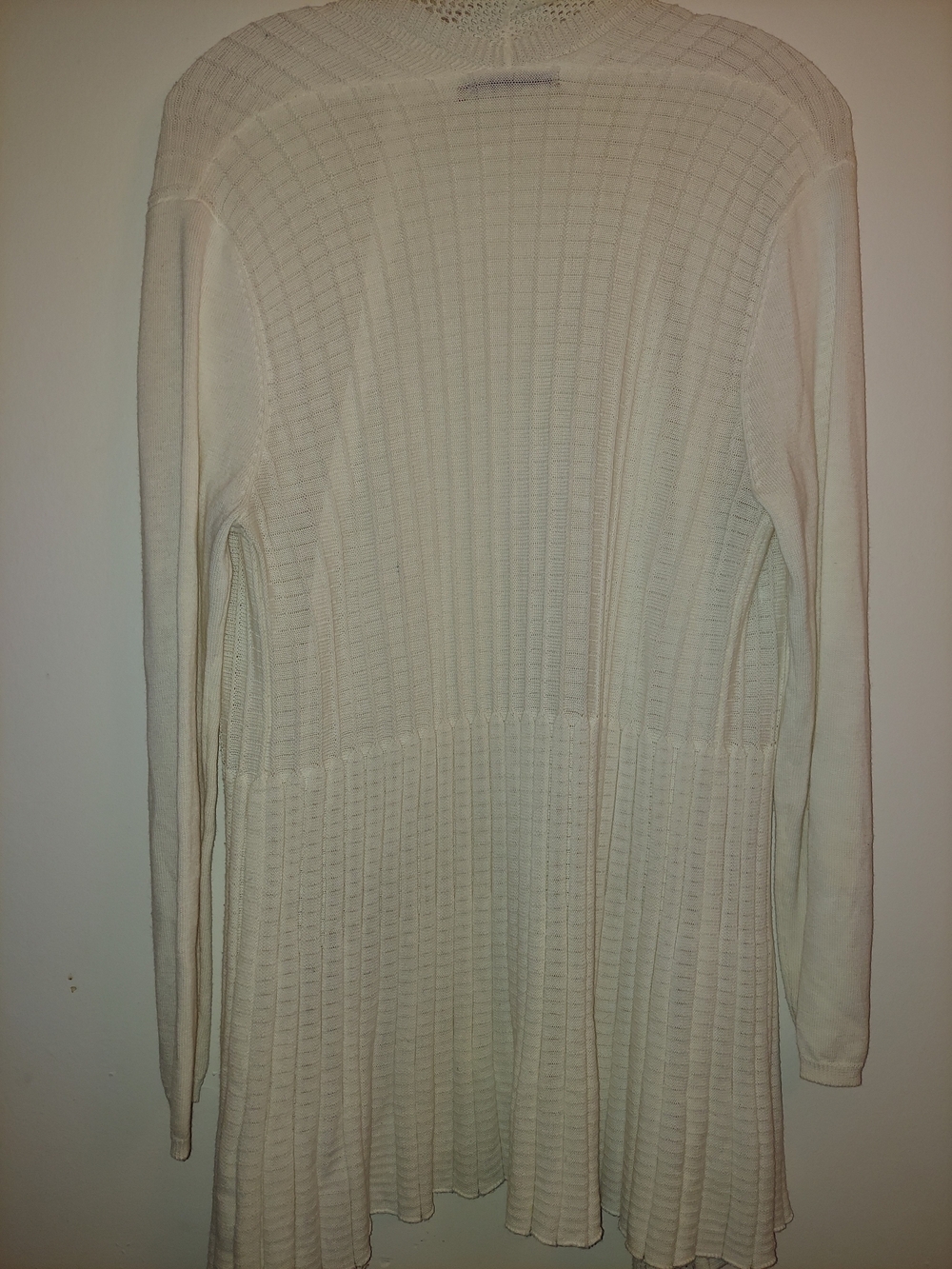 Belldini Cream Open-Front Ribbed Knit Cardigan - Picture 5 of 6